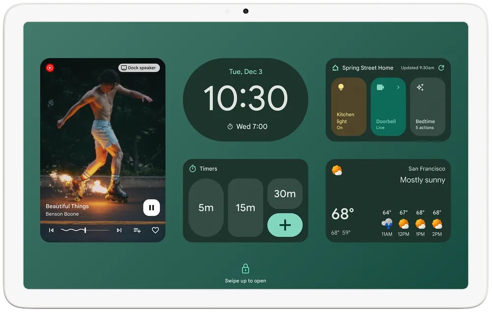 Pixel Drop dicembre 2024 - Widget schermata di blocco Pixel Tablet