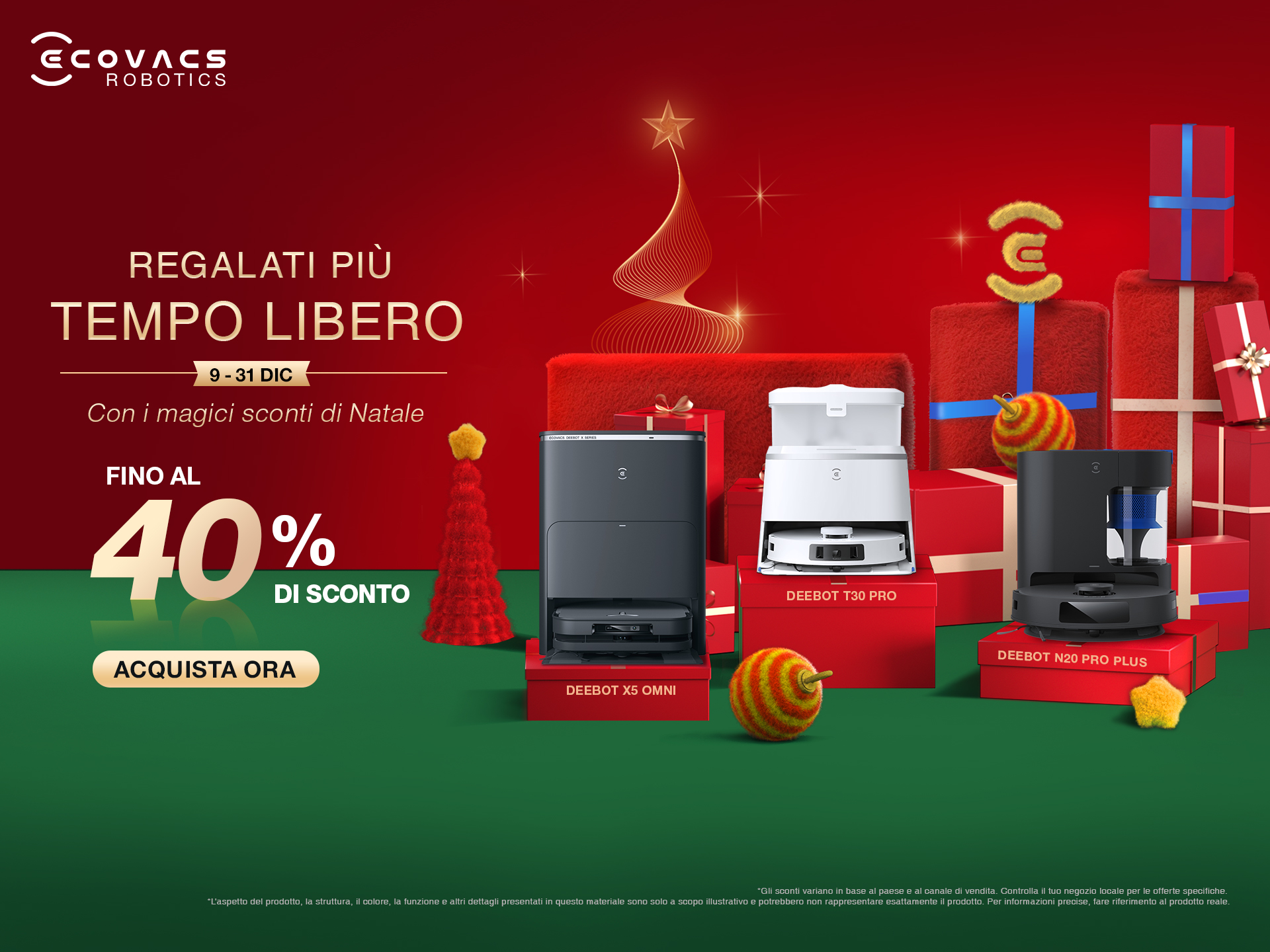 Più tempo libero durante le Feste con le offerte di Natale ECOVACS