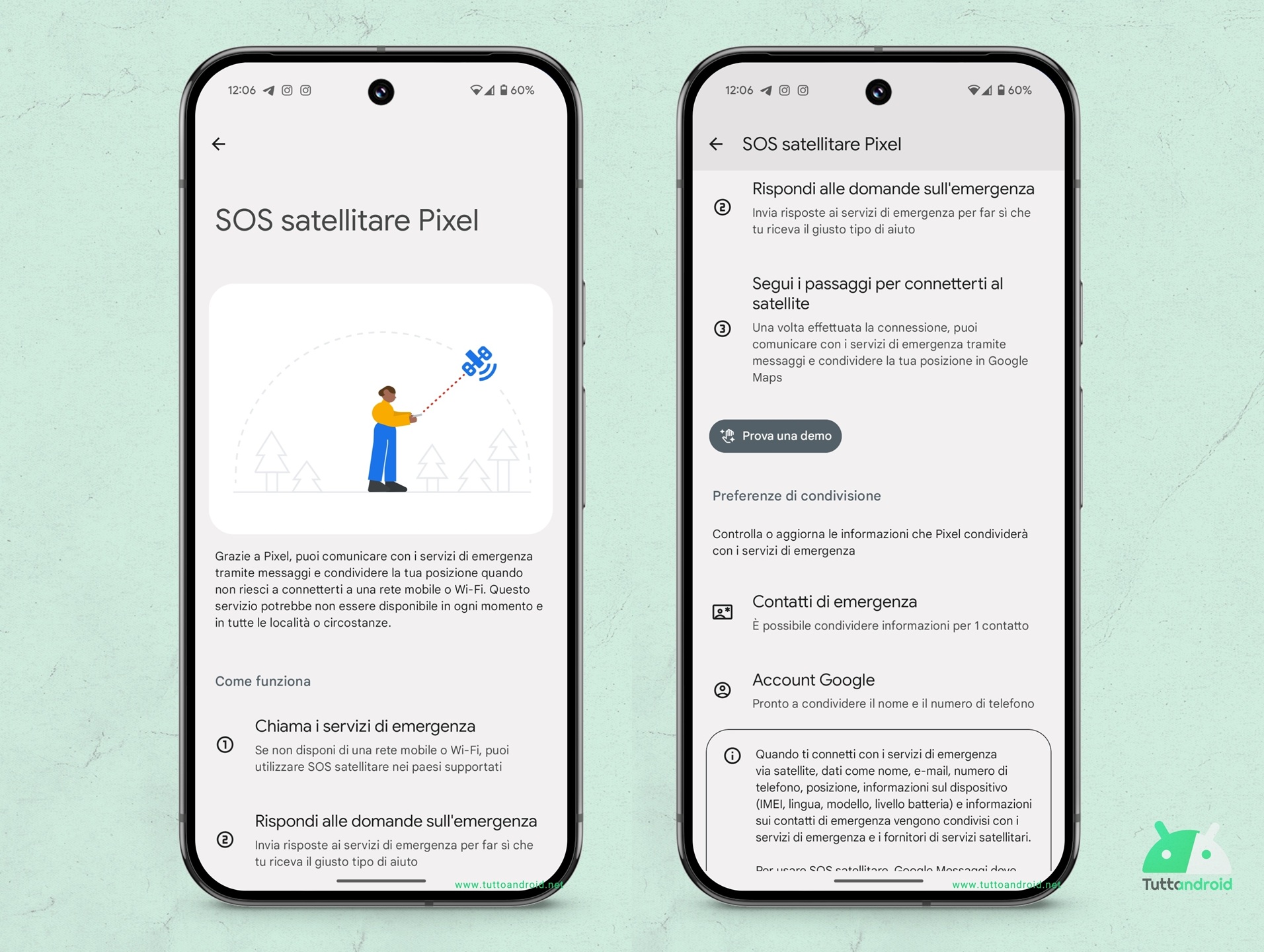 Android 15 QPR2 - Google Pixel 9 Pro - SOS Satellitare
