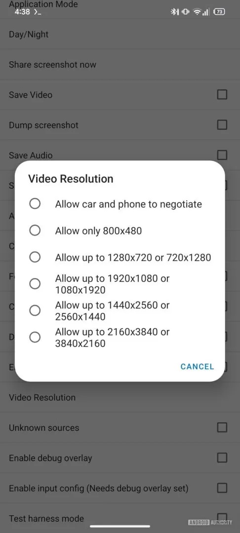 Android Auto nuove risoluzioni leak