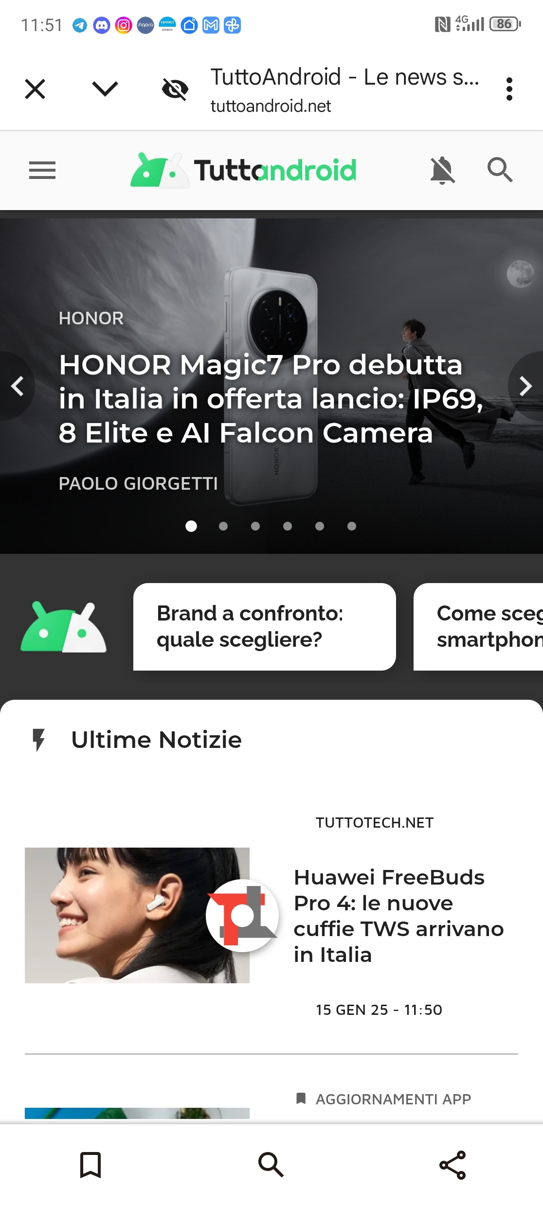 App Google nuova barra inferiore