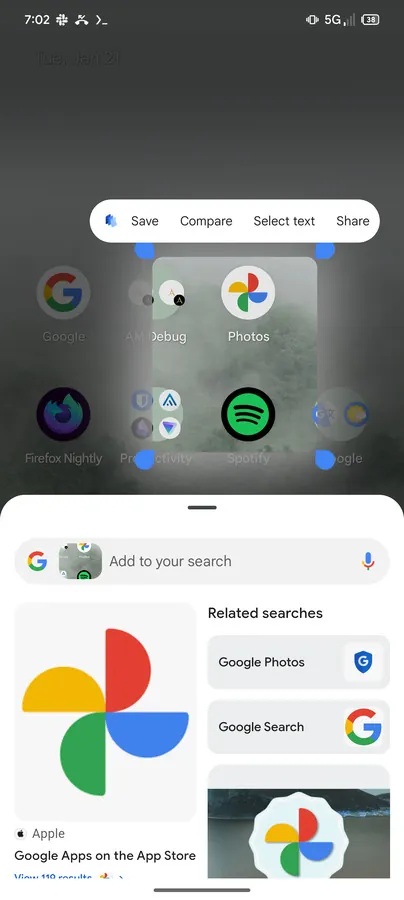 Google Circle to Search Compara