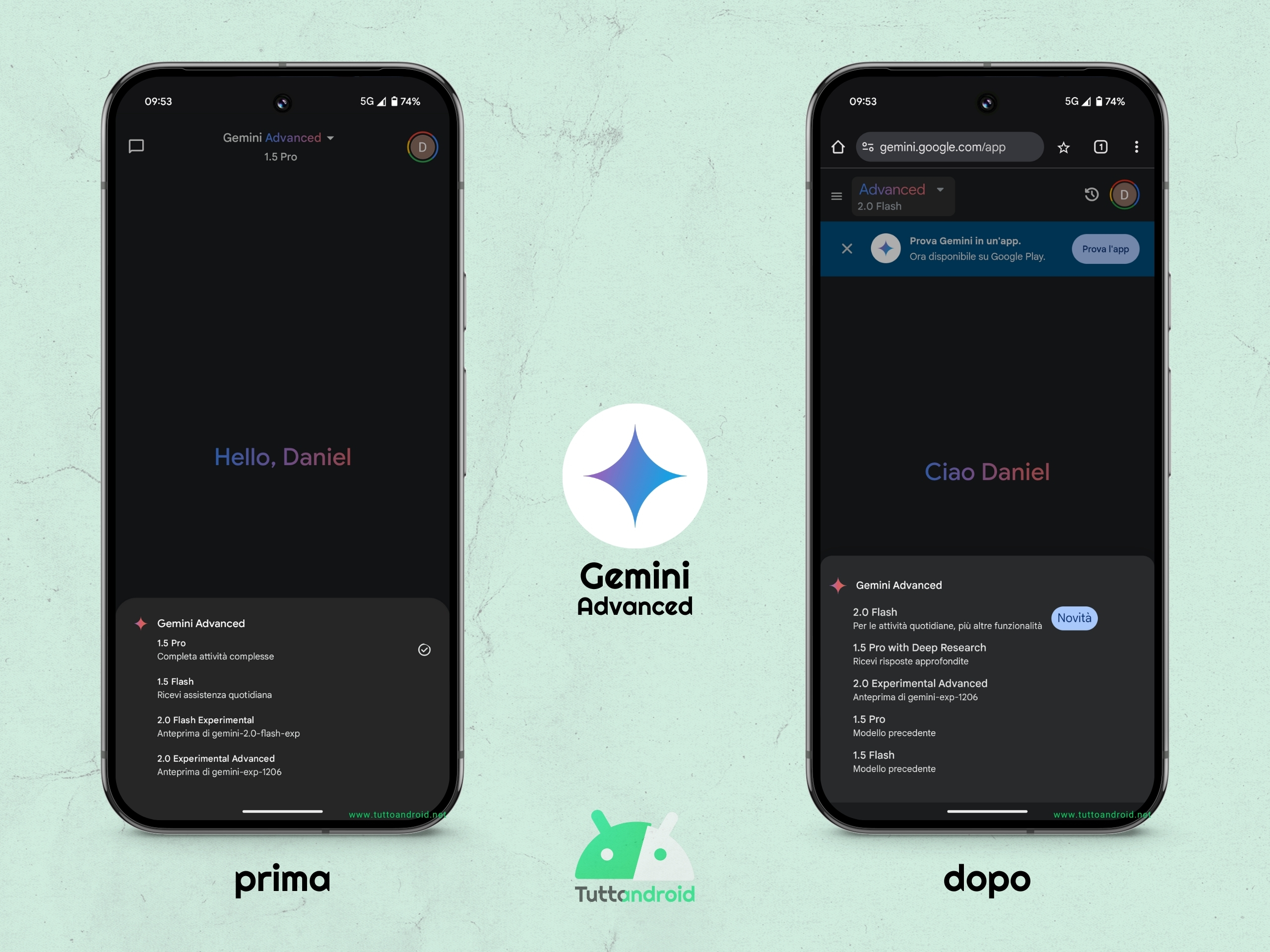 Google Gemini Advanced - Modello Flash 2.0 stabile