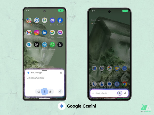Google Gemini - dalla home - tema chiaro - gennaio 2025