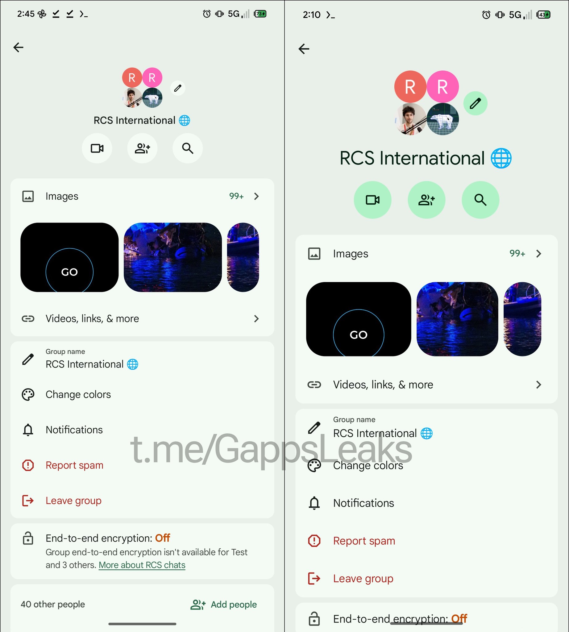 Google Messaggi - cambiamenti UI - descrizione chat di gruppo