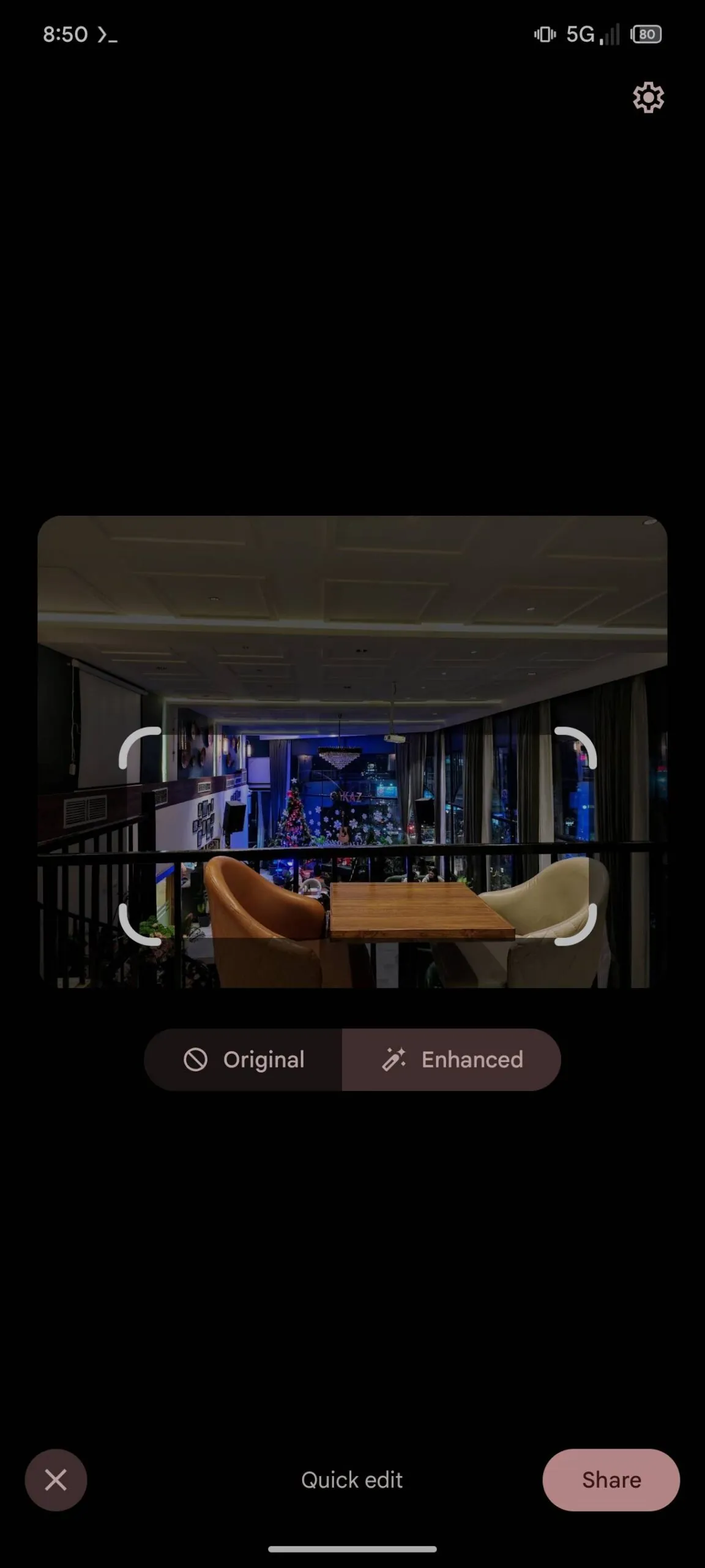 Google Foto modifica rapida Ritaglia