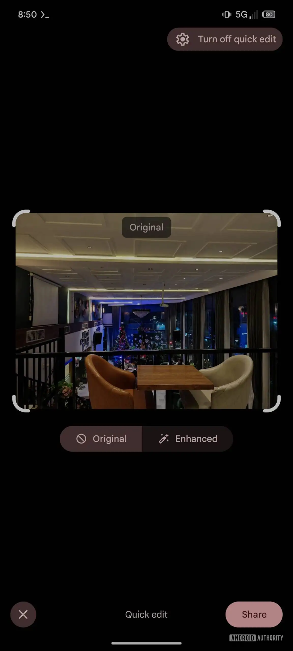 Google Foto disattivazione modifica rapida