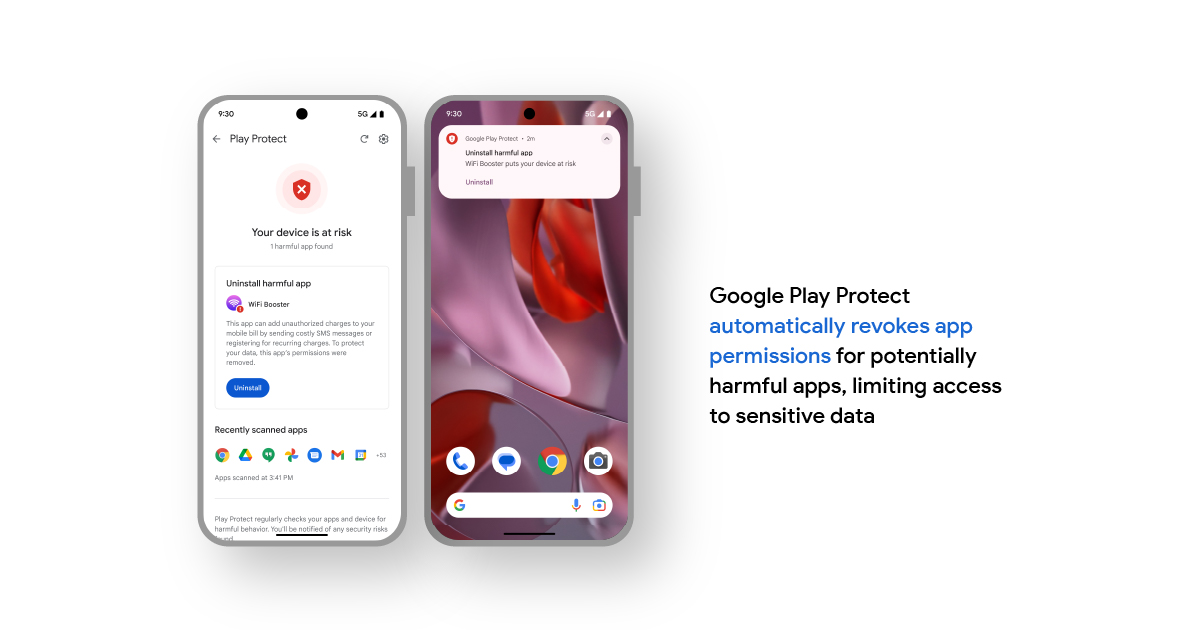 Google Play Protect revoca permessi app pericolose