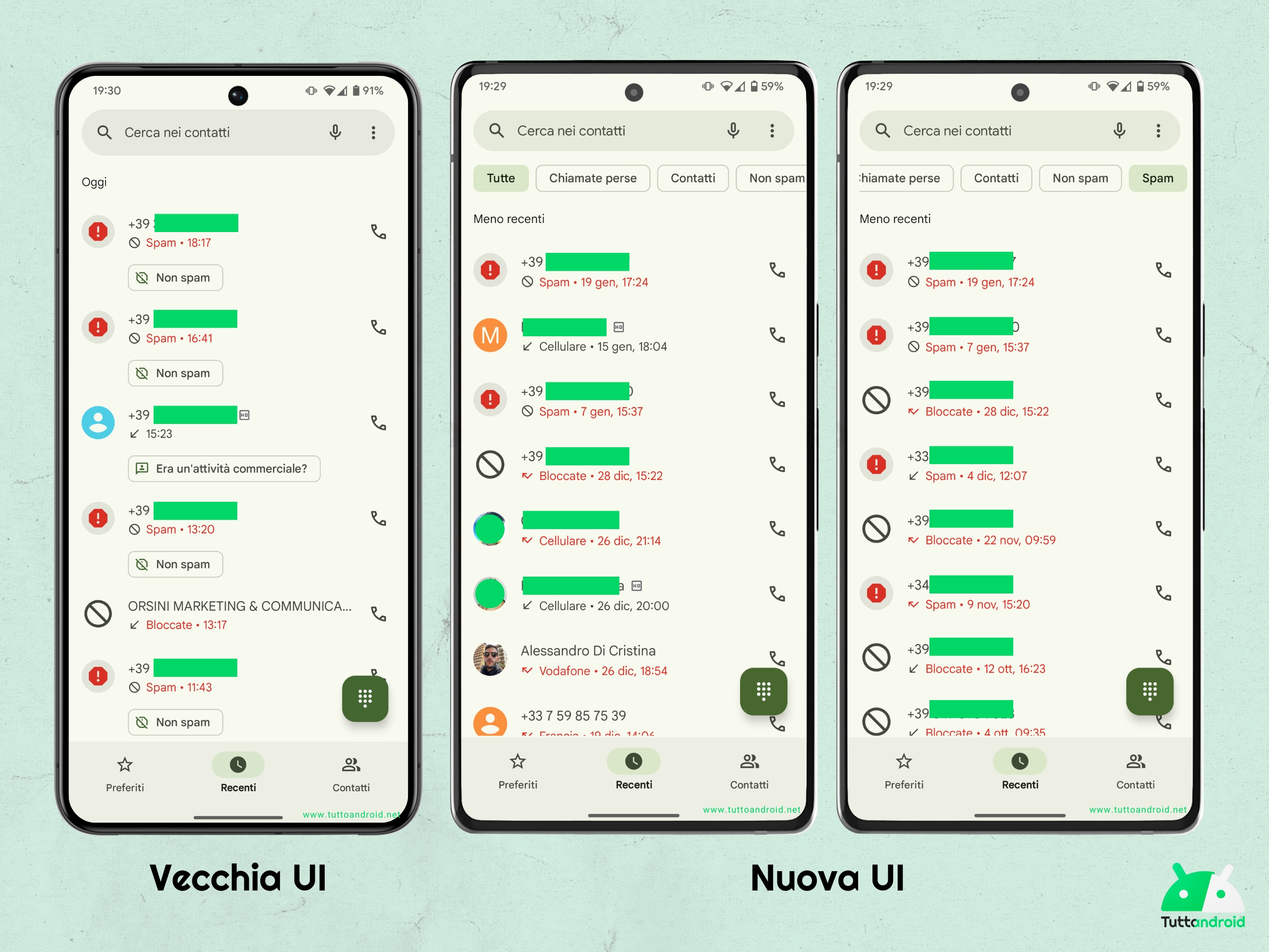 Google Telefono beta - Filtri cronologia chiamate sui Pixel