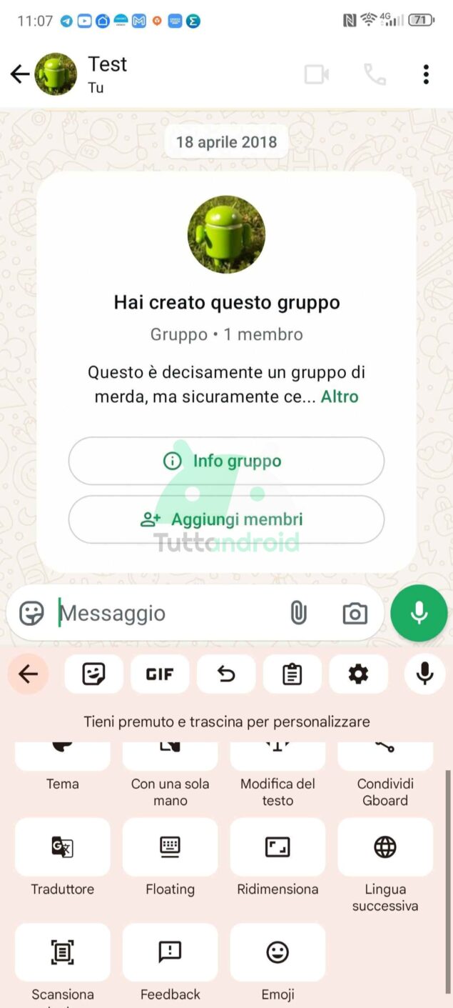 Annulla e Ripristina su Gboard per Android