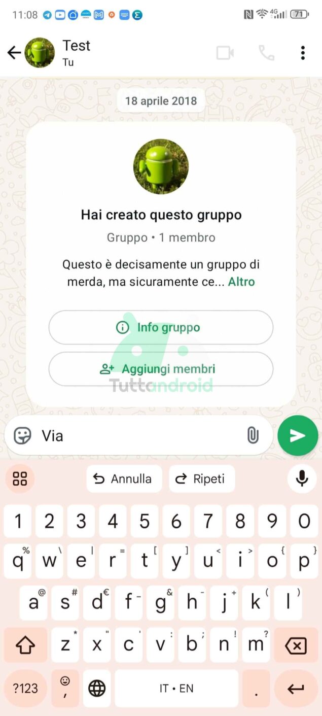 Annulla e Ripristina su Gboard per Android