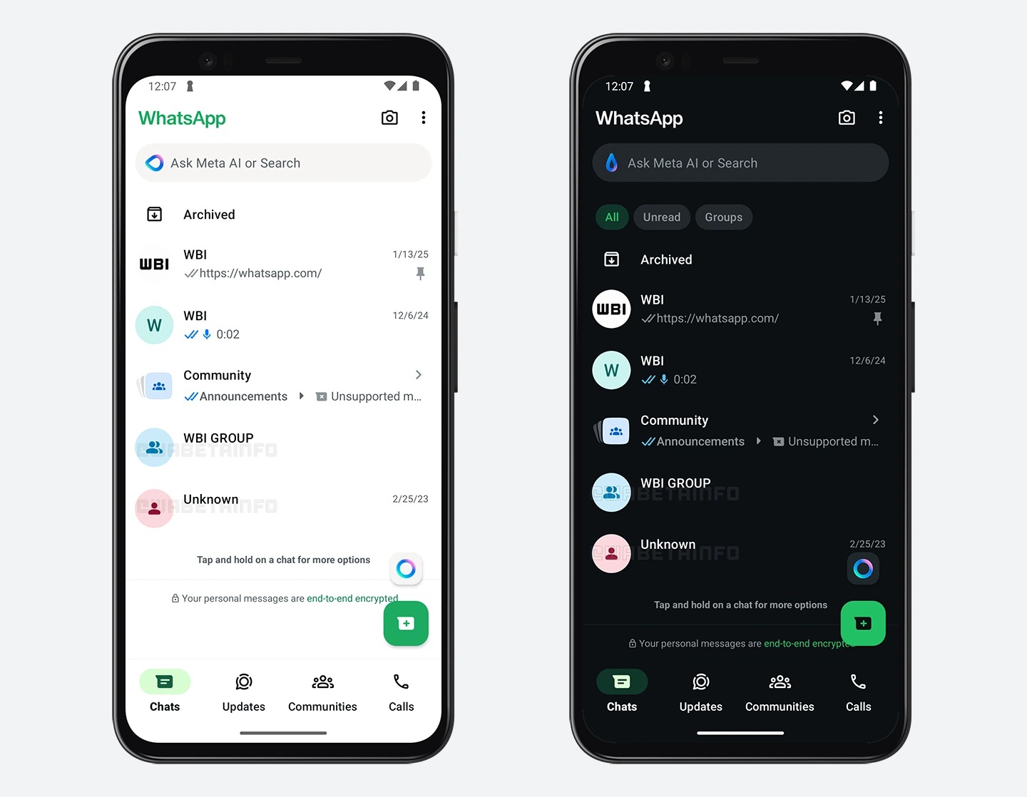 WhatsApp beta Android icone dinamiche chat