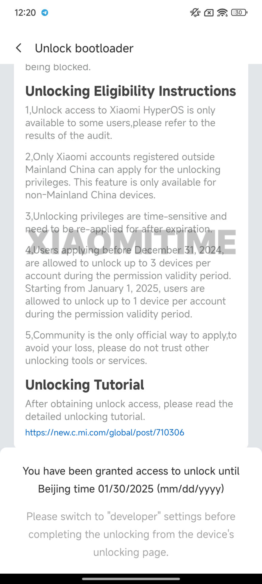 Xiaomi sblocco bootloader