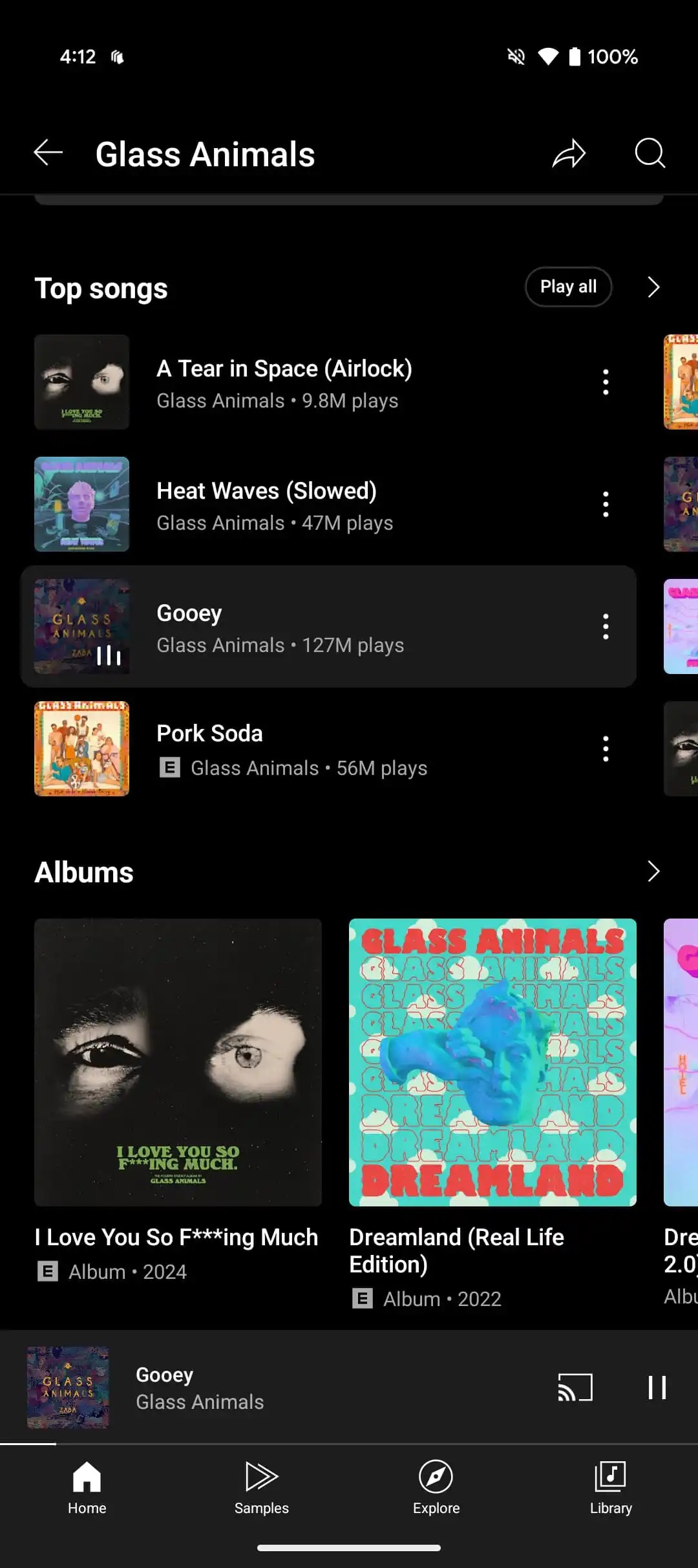 YouTube Music top songs