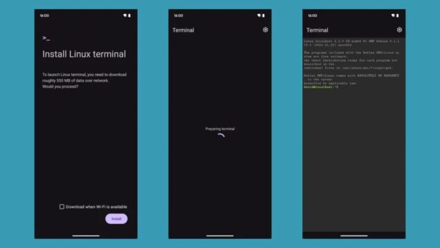 Android 16 app Terminale Linux miglioramenti