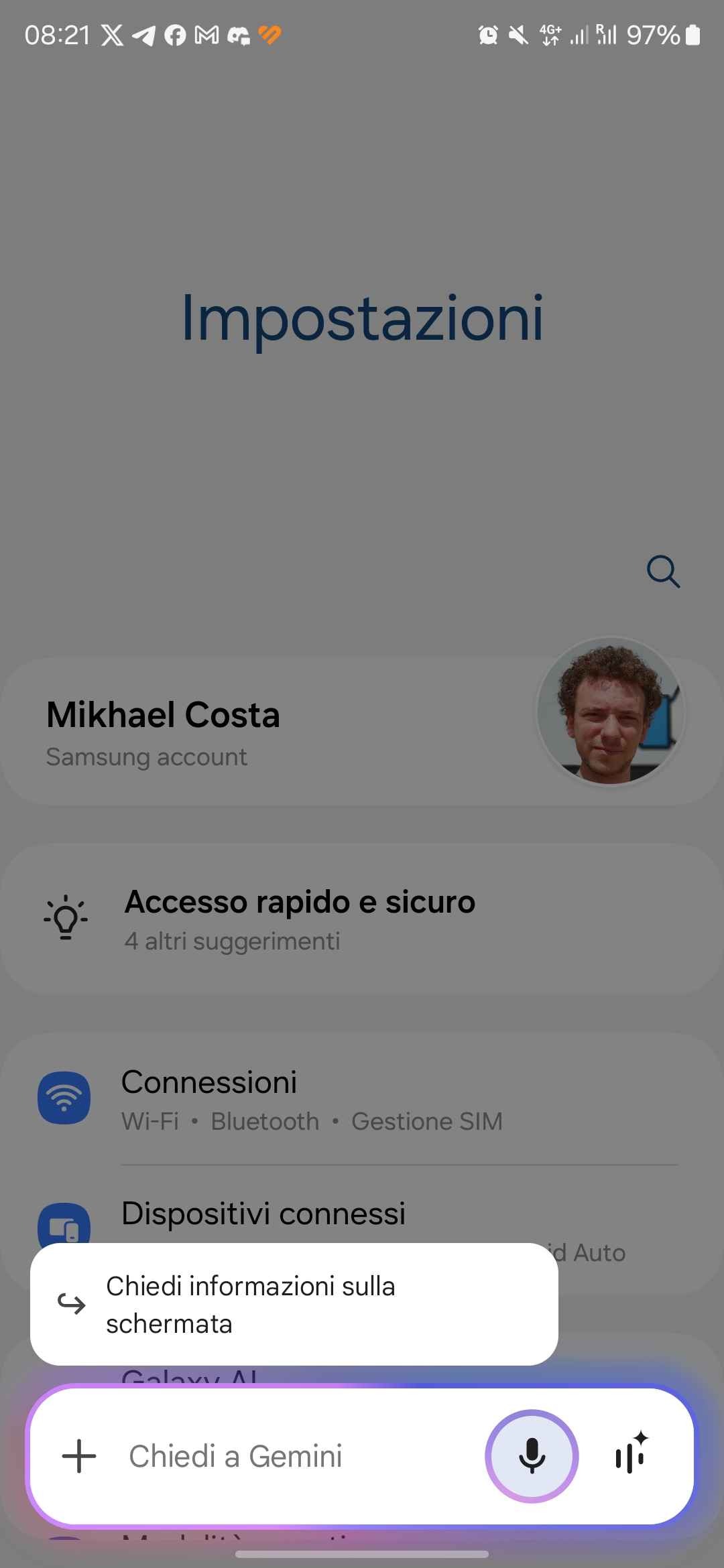 Gemini nuovo overlay
