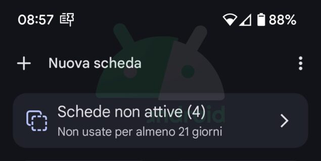 Google Chrome schede inattive