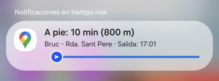Google Maps Now Bar