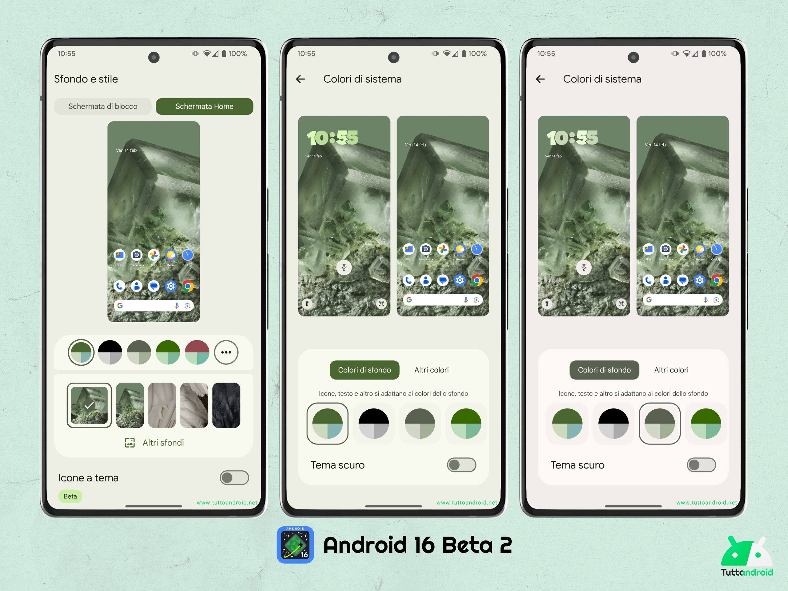 Android 16 beta 2 - Bug sfondo e stile