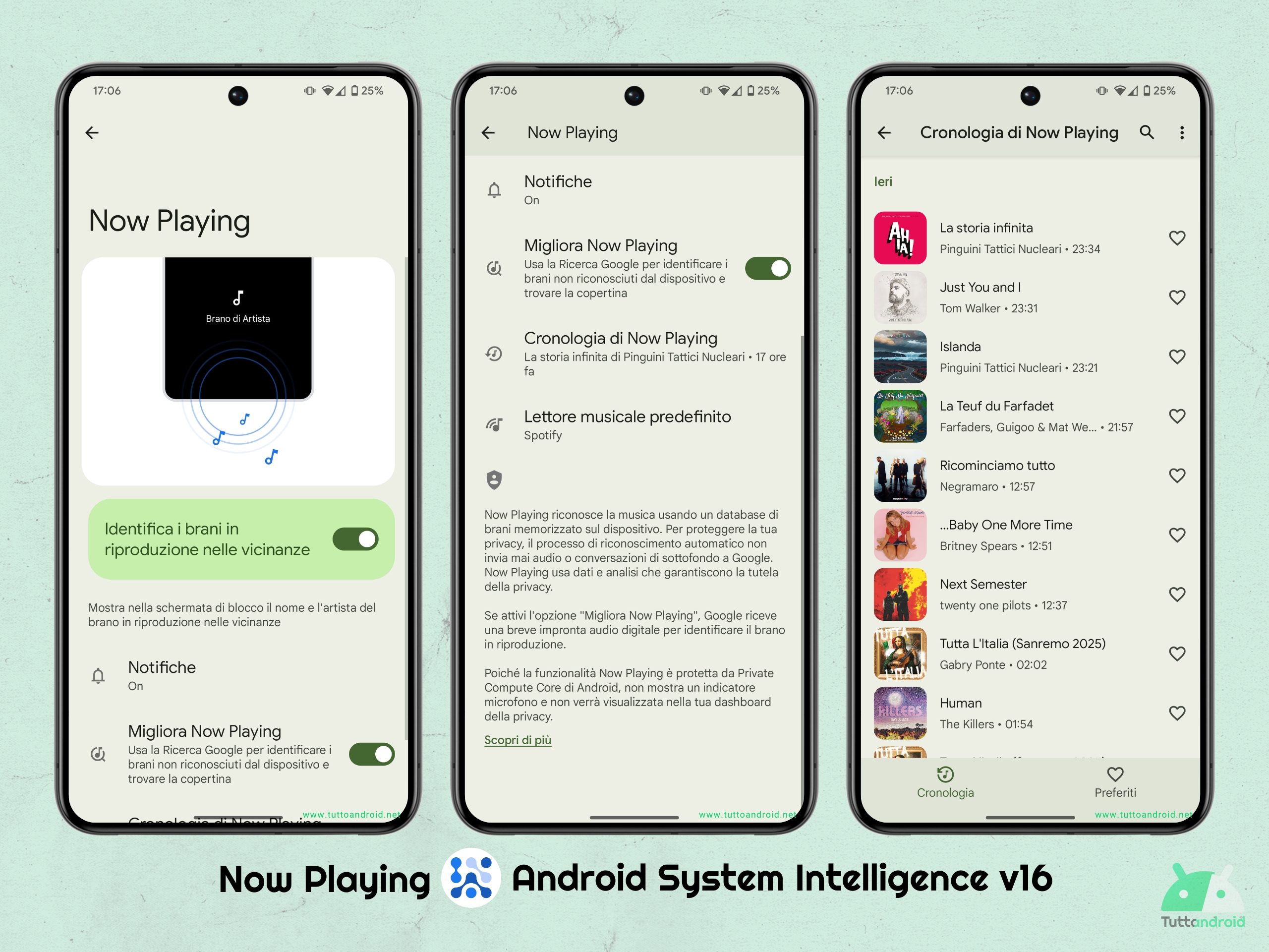 Android System Intelligence V16 - Funzionalità Now Playing