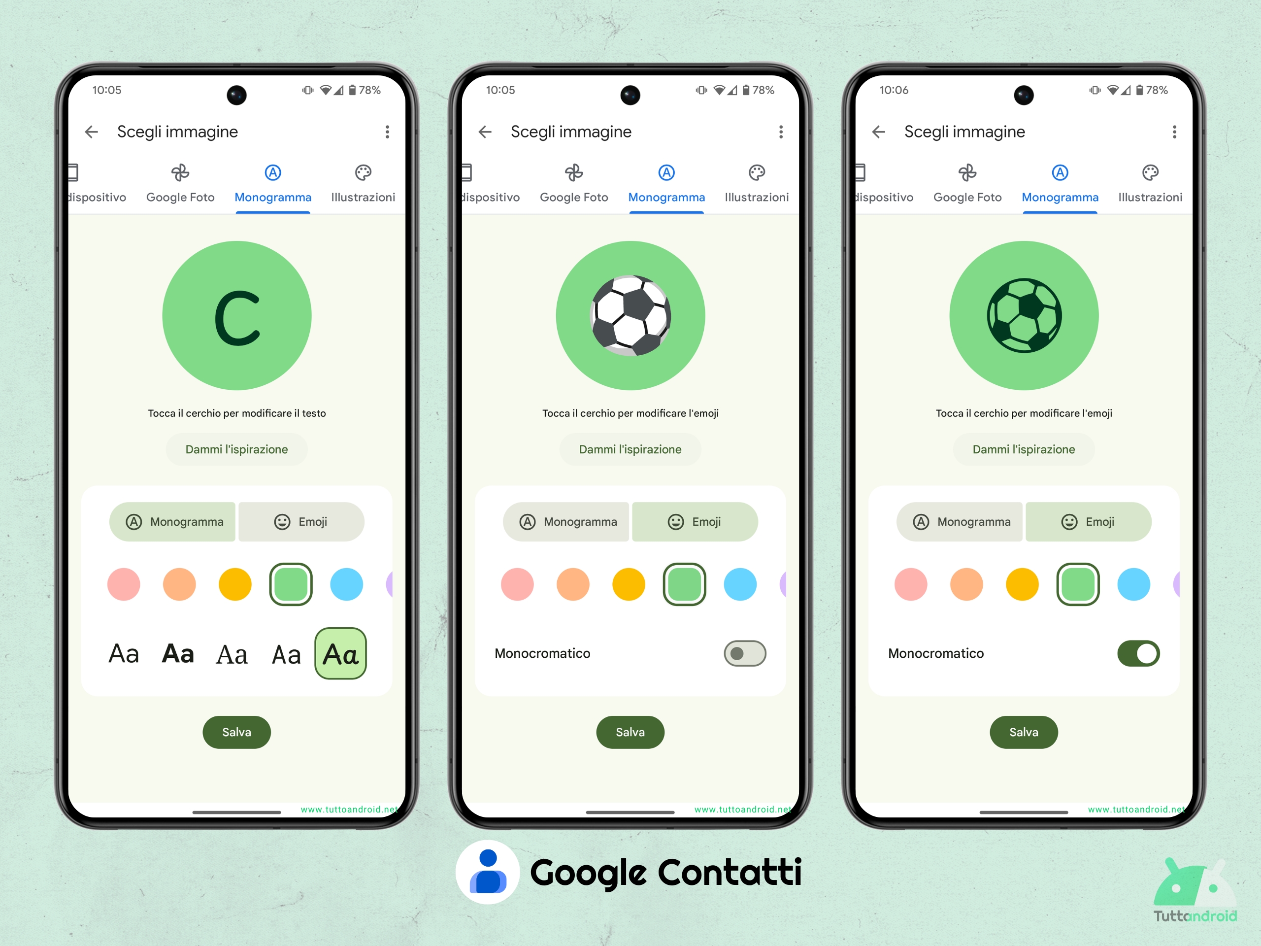 Google Contatti 4.48.27 - foto contatto con Monogramma