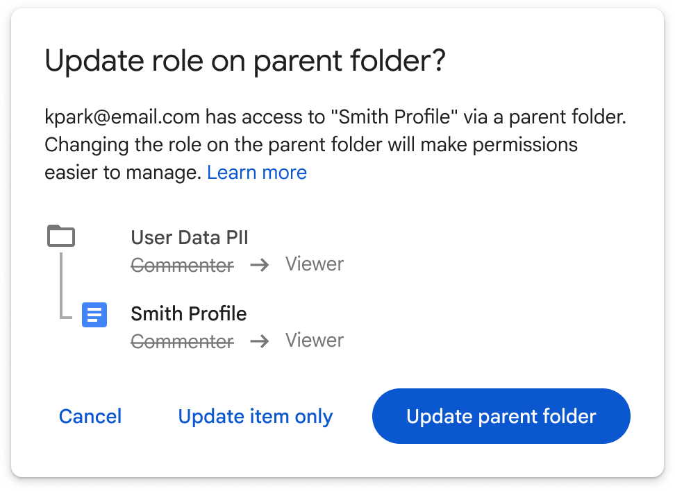 Google Drive - Update item only