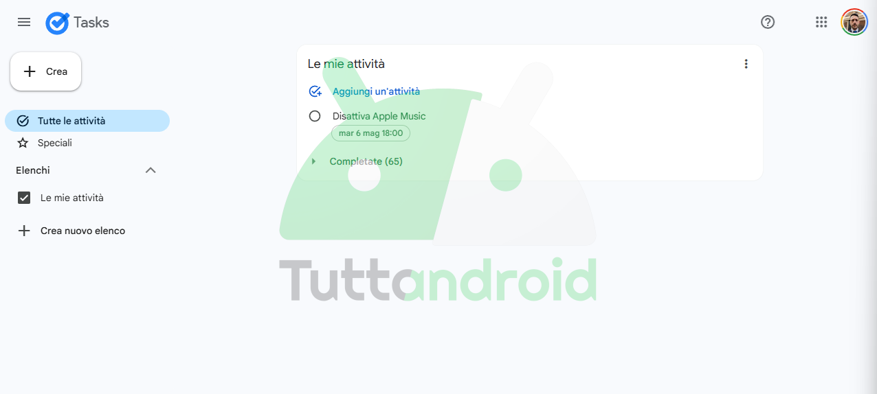 Google Tasks - Sito Web standalone