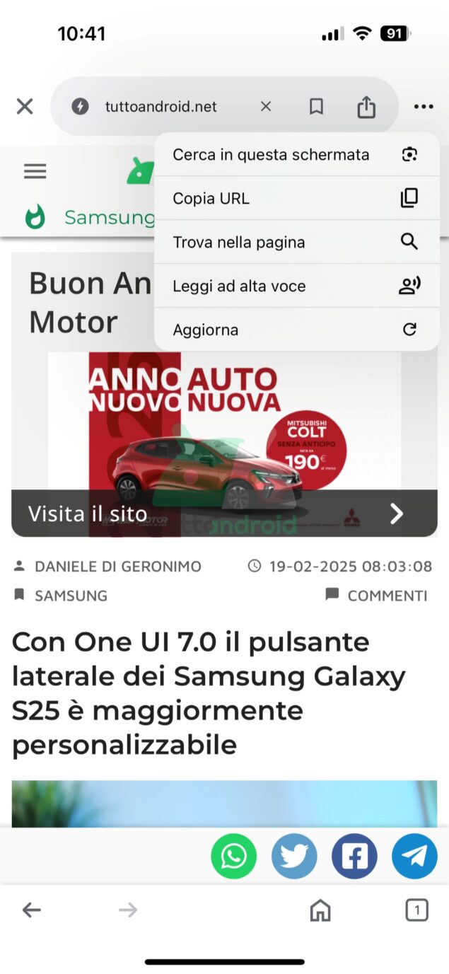 Cerchia e cerca con Google su iOS