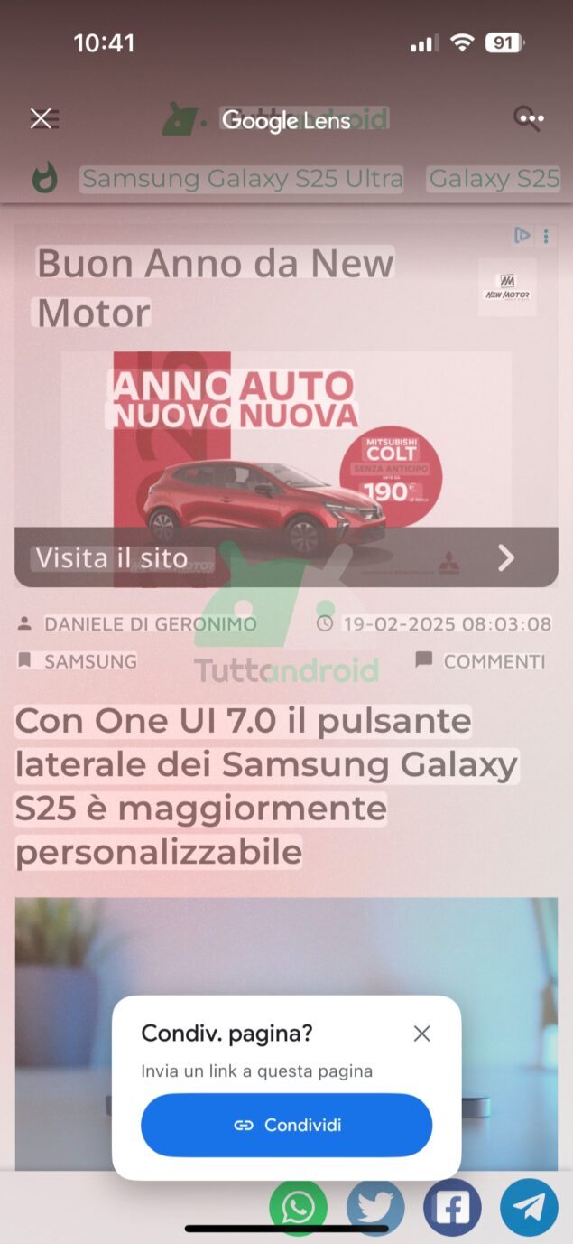 Cerchia e cerca con Google su iOS
