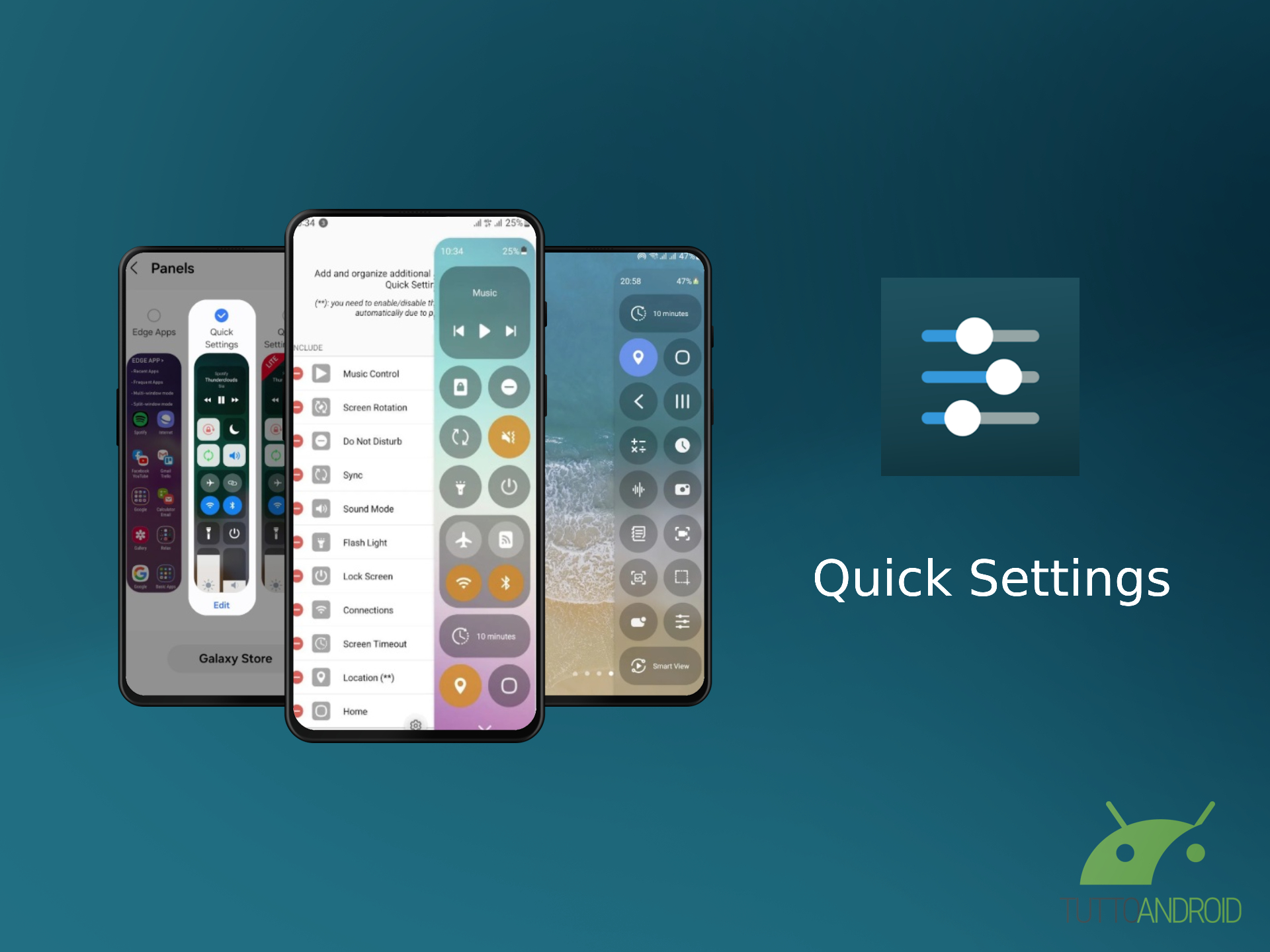 L’app Quick Settings offre un pannello laterale dalle mille possibilità