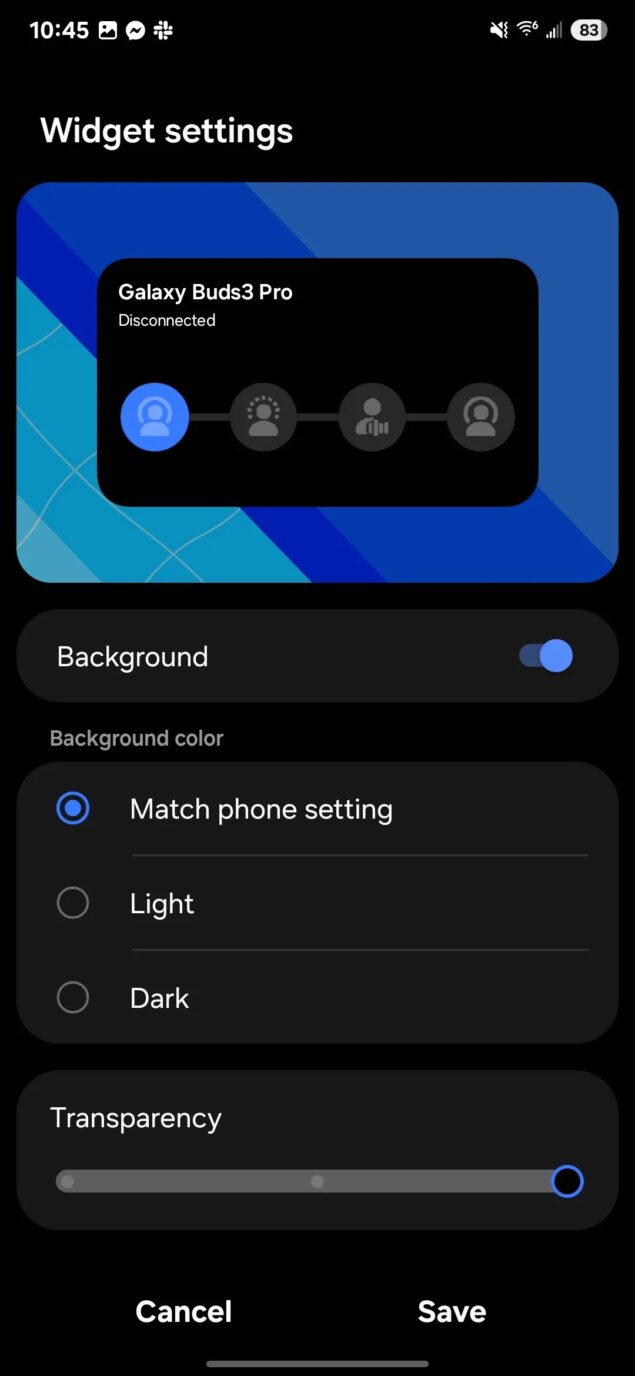 Samsung Galaxy Buds3 nuovo widget 1