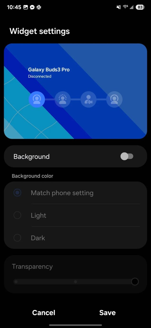 Samsung Galaxy Buds3 nuovo widget 2
