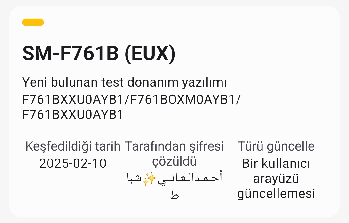 Samsung Galaxy Z Flip FE - leak build F761BXXU0AYB1