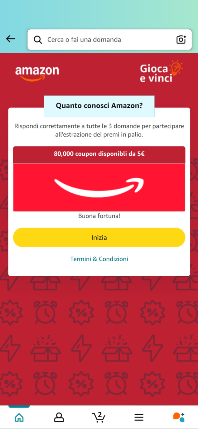 Buono amazon 5 euro "Gioca e Vinci"