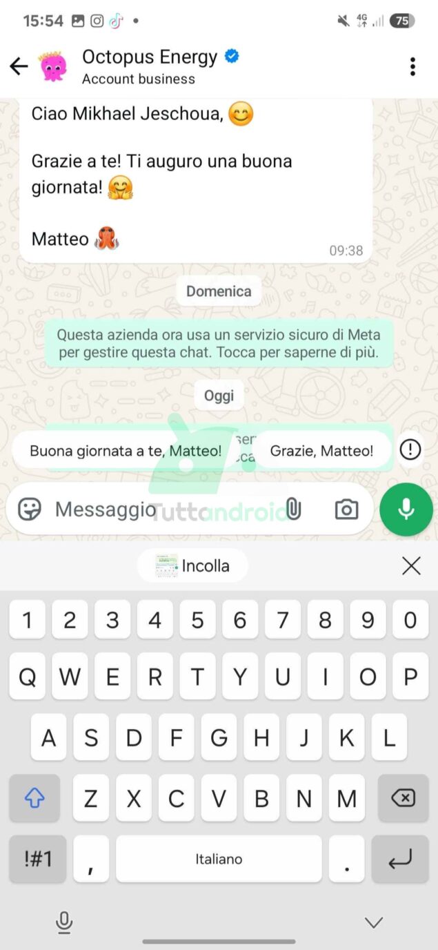 Risposte suggerite con IA su Samsung Galaxy S25 con One UI 7