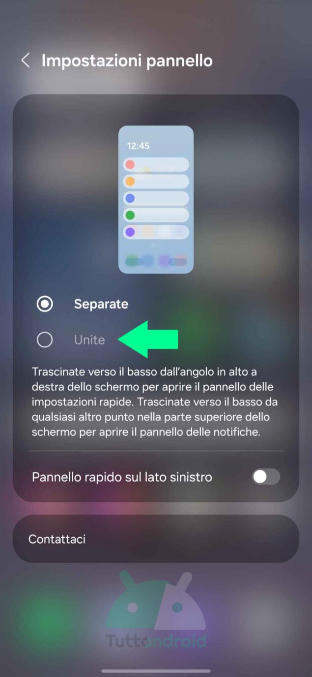 Come unire impostazioni rapide e notifiche sulla One UI 7 di Samsung