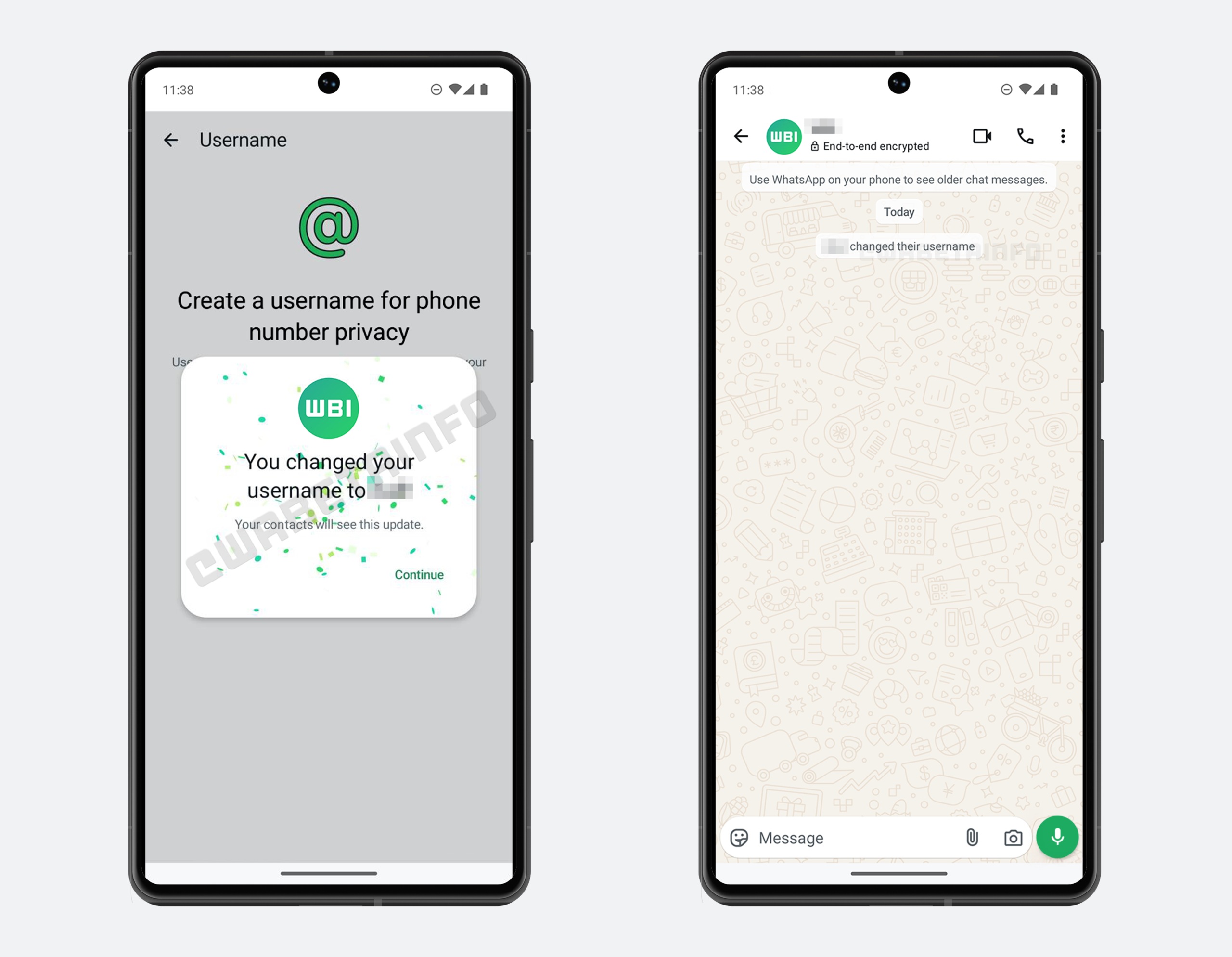 WhatsApp Beta 2.25.4.11 WBI aggiornamento username