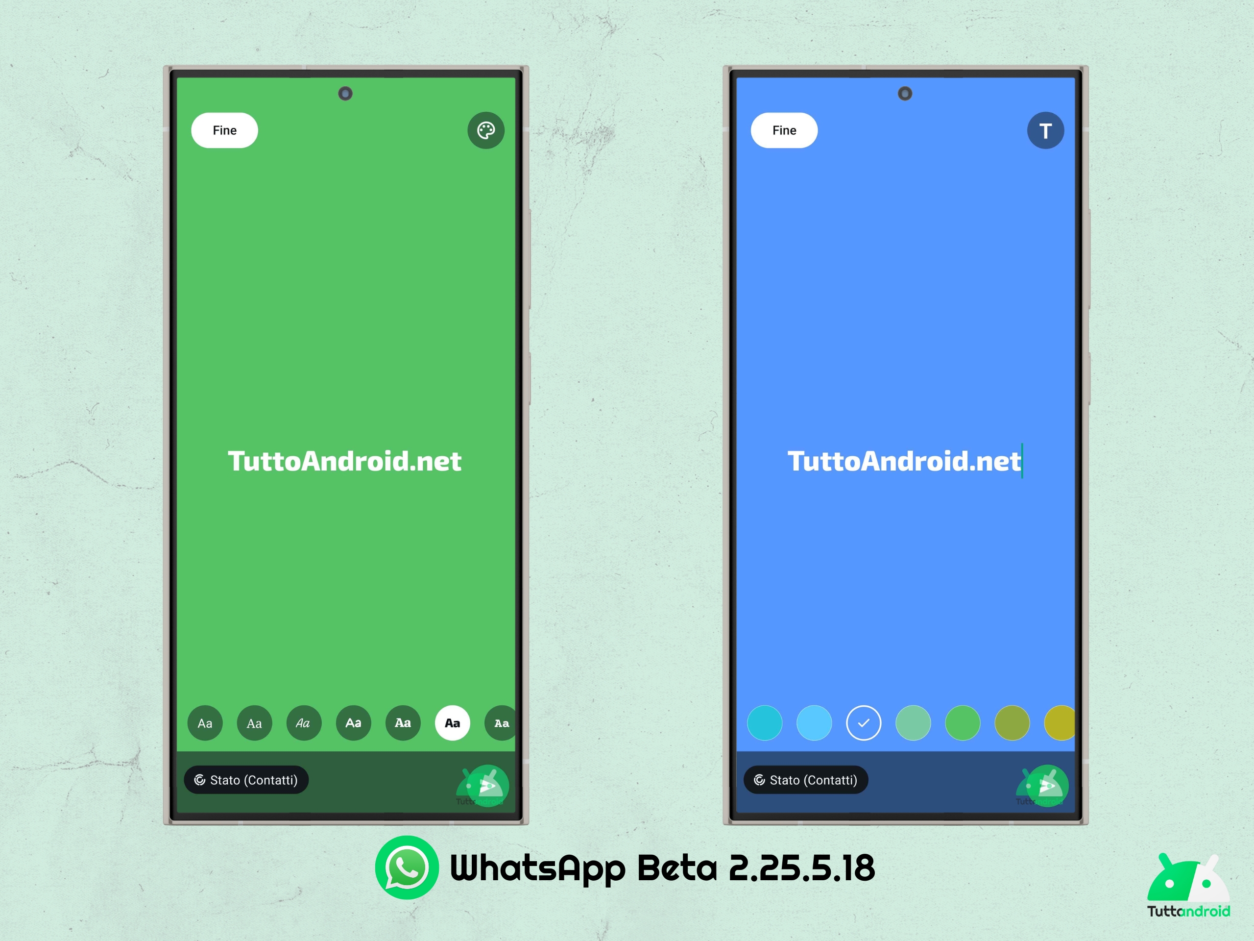 WhatsApp Beta 2.25.5.18 - nuovo editor storie testuali