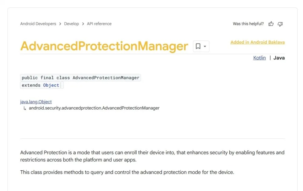 android 16 api protezione avanzata