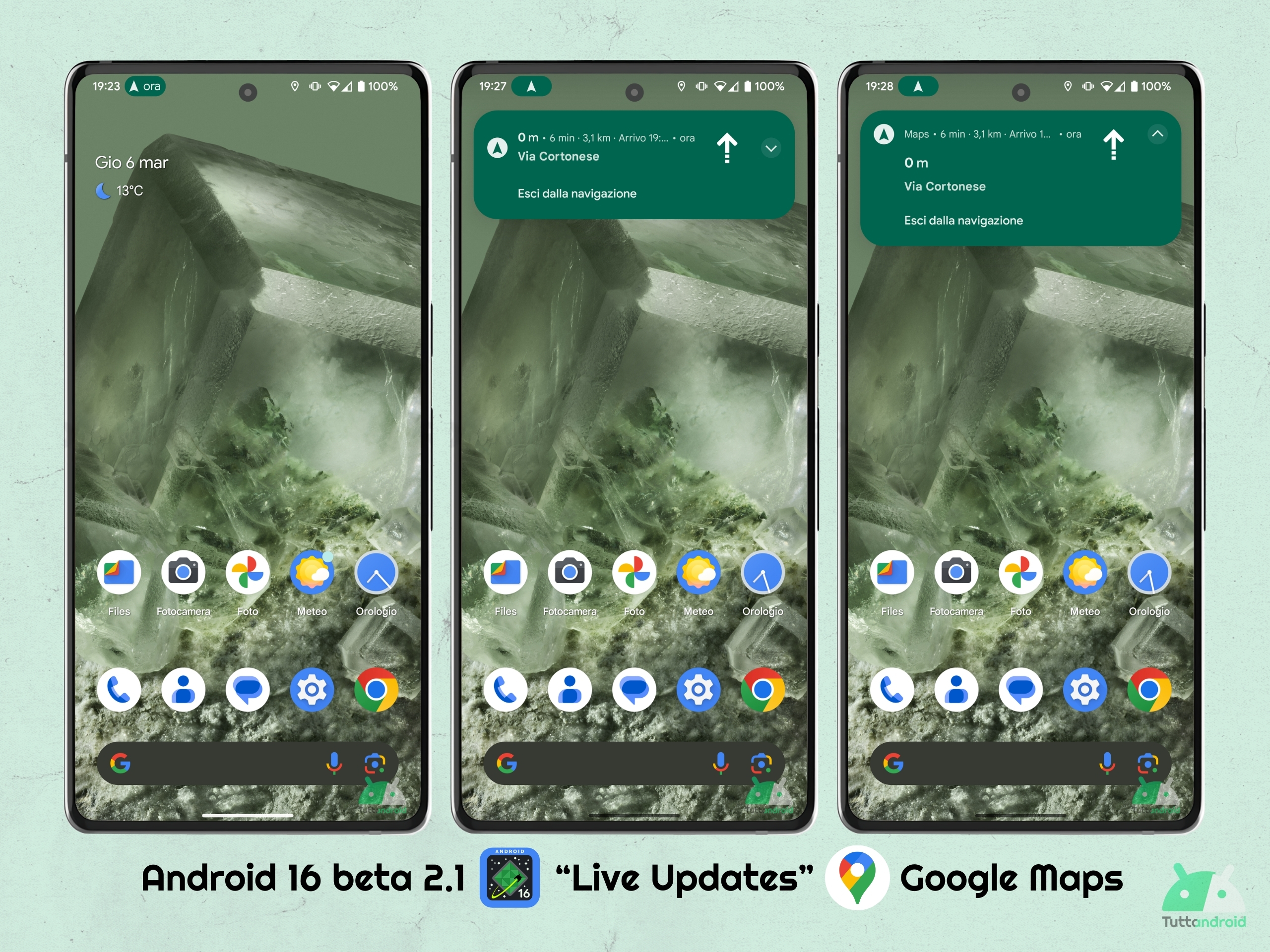 Android 16 beta 2.1 - Live Updates - Google Maps