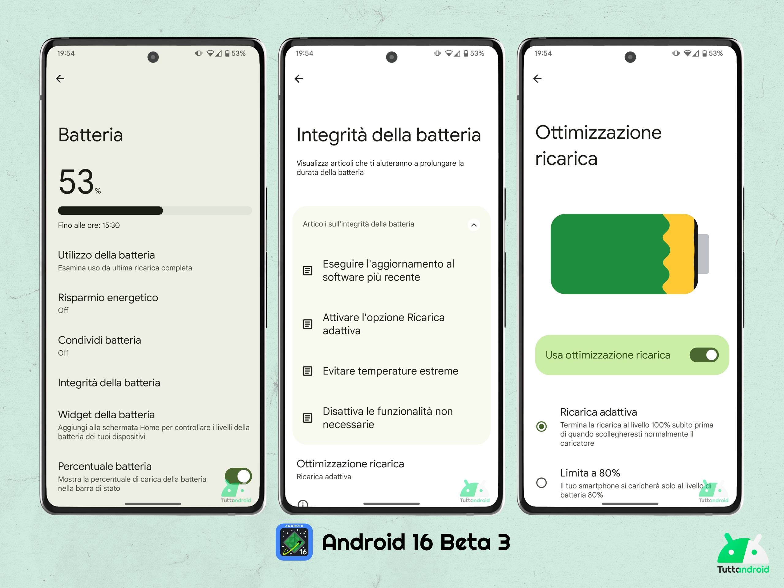 Android 16 beta 3 - Integrità della batteria