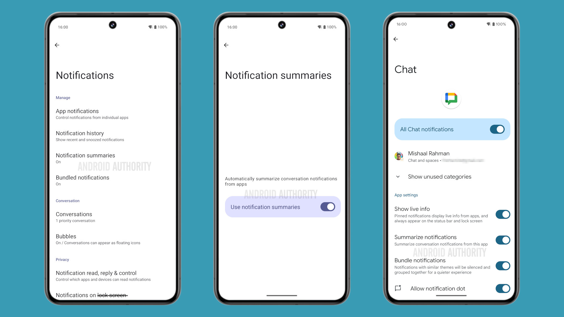 Android 16 beta 3 - Notification summaries Mishaal