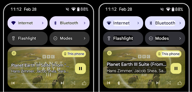 Android 16 beta 3 - miglioramenti testo ad alto contrasto