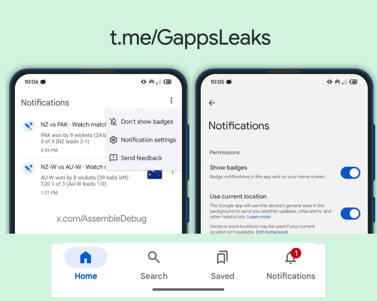 App Google - opzione mostra badge notifiche