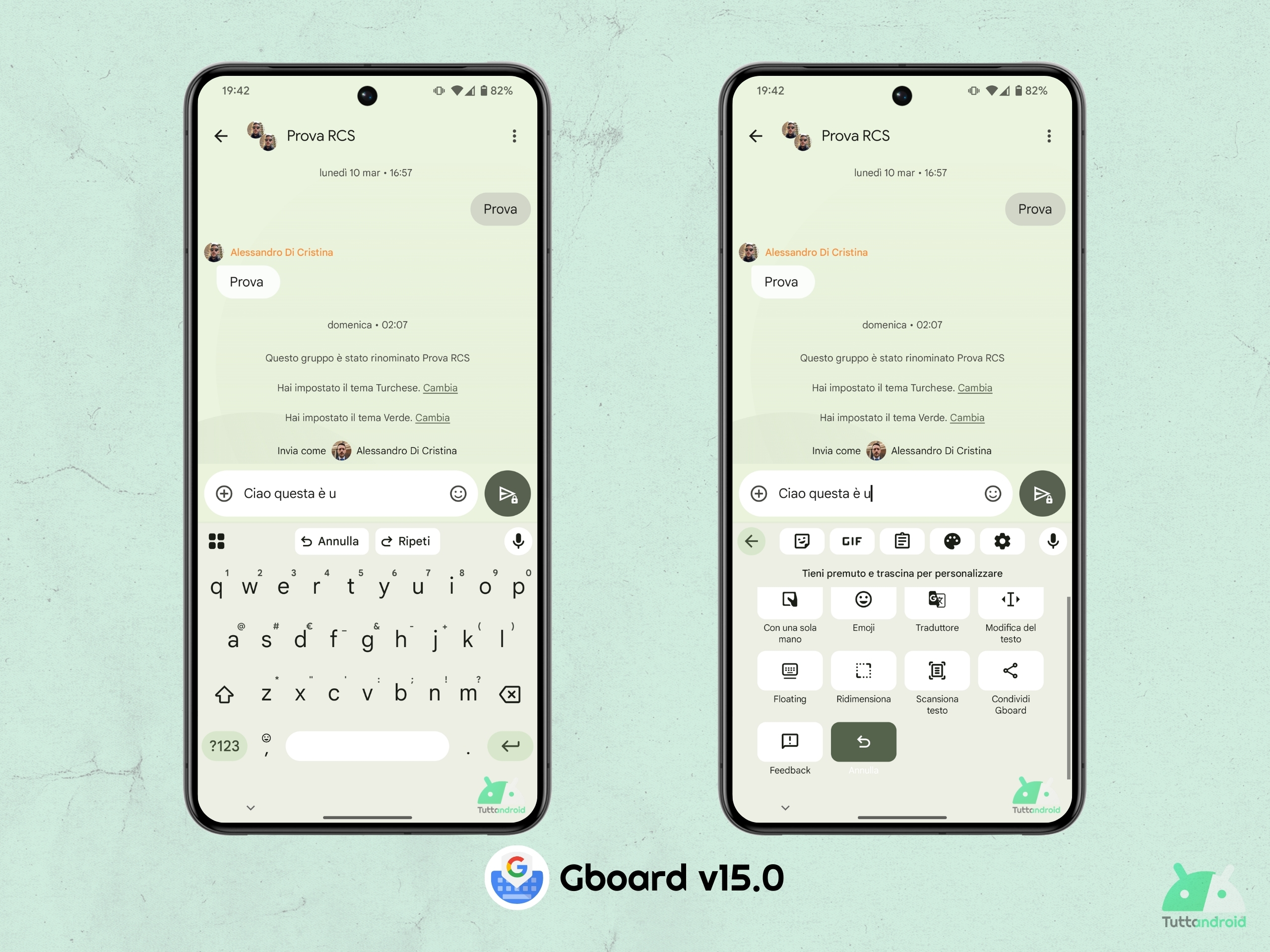 Gboard v15.0 - Annulla e ripeti