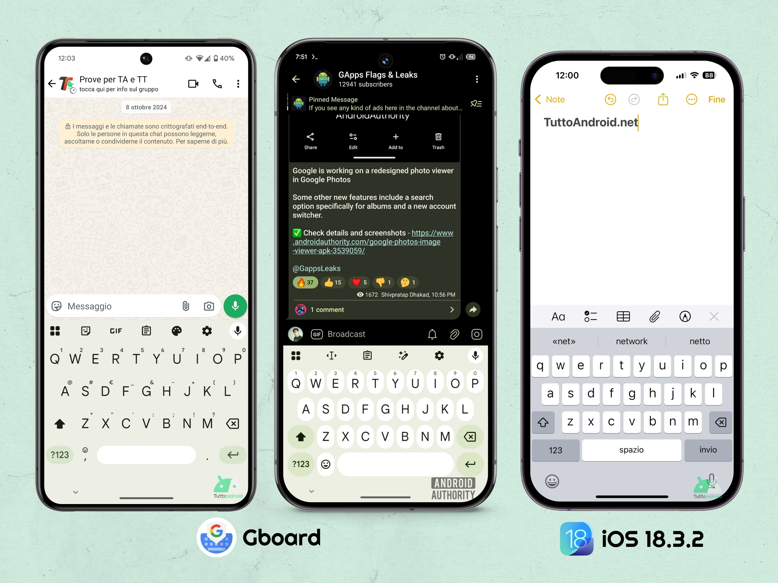 Gboard v15.02 beta - tasti punto e virgola nascosti come su iPhone