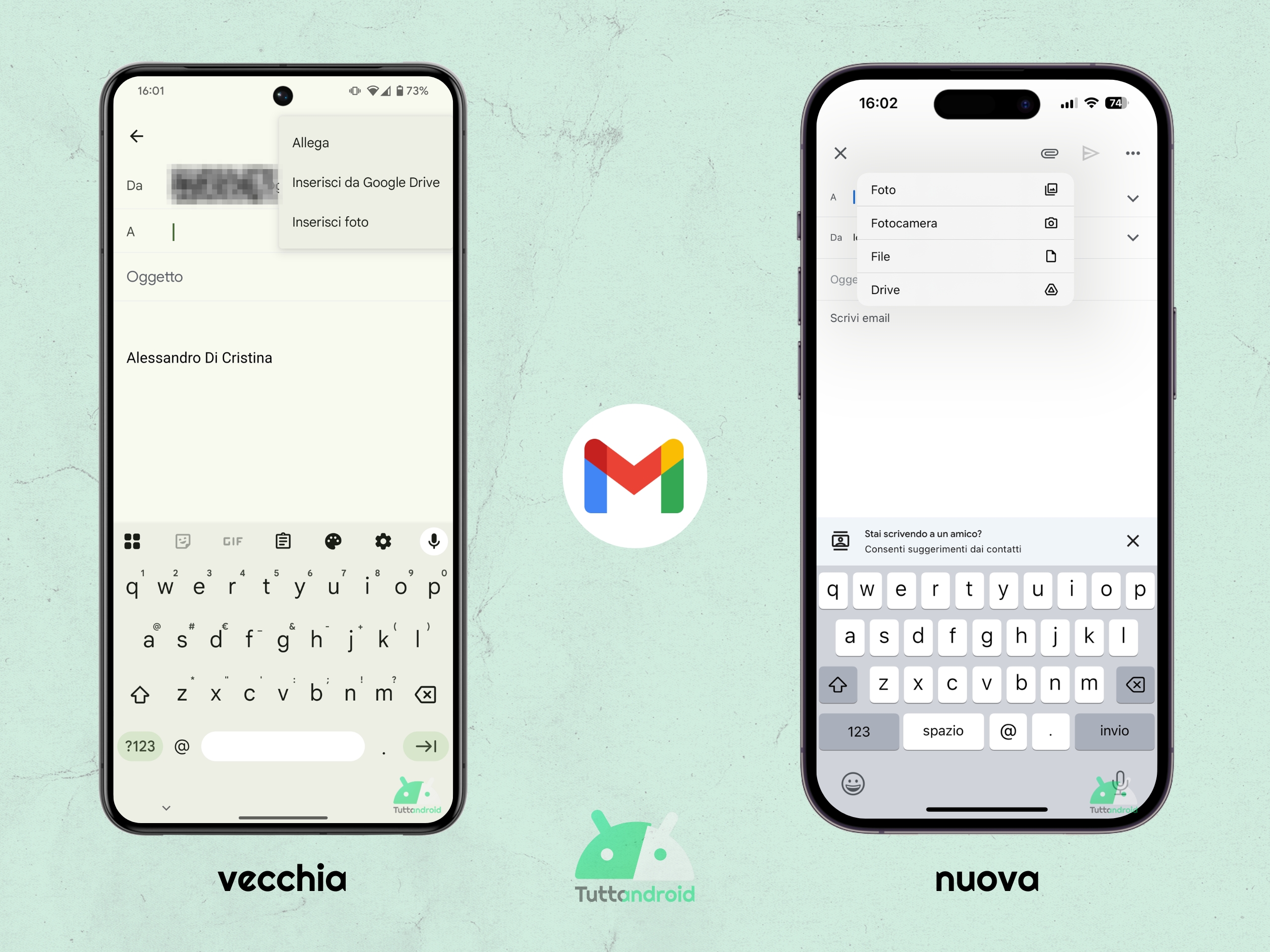 Gmail - nuova UI menu allegati in rollout