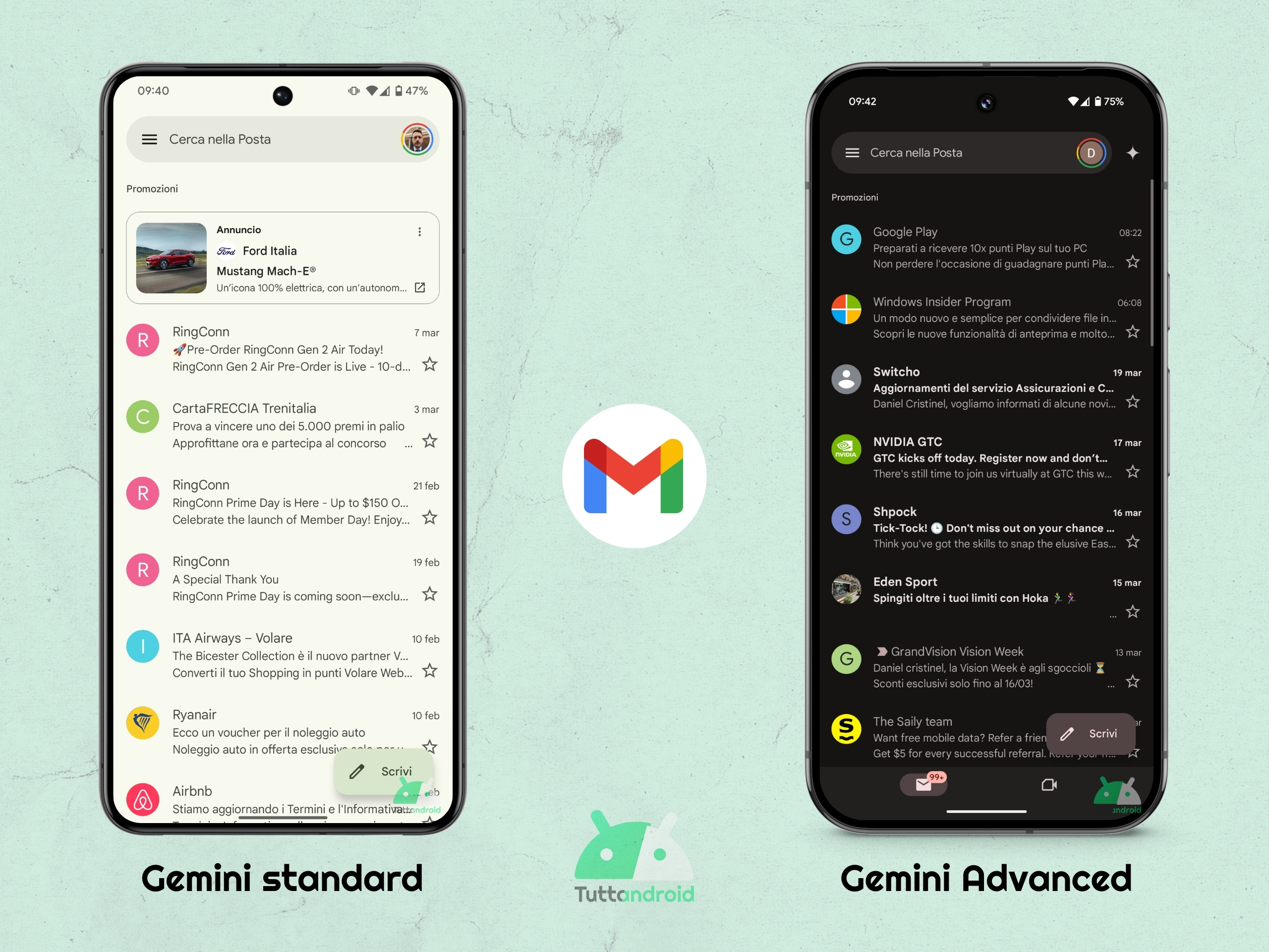 Gmail v20250302 - selettore account e gemini