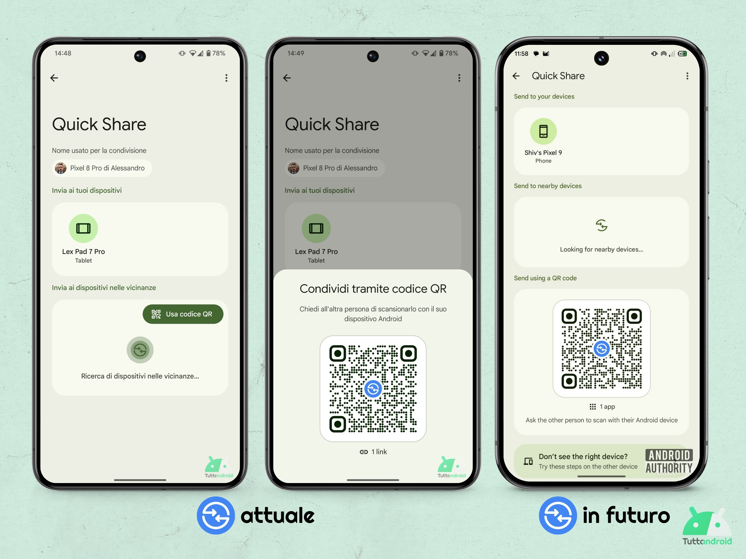 Google - Android Quick Share - QR code sempre disponibile