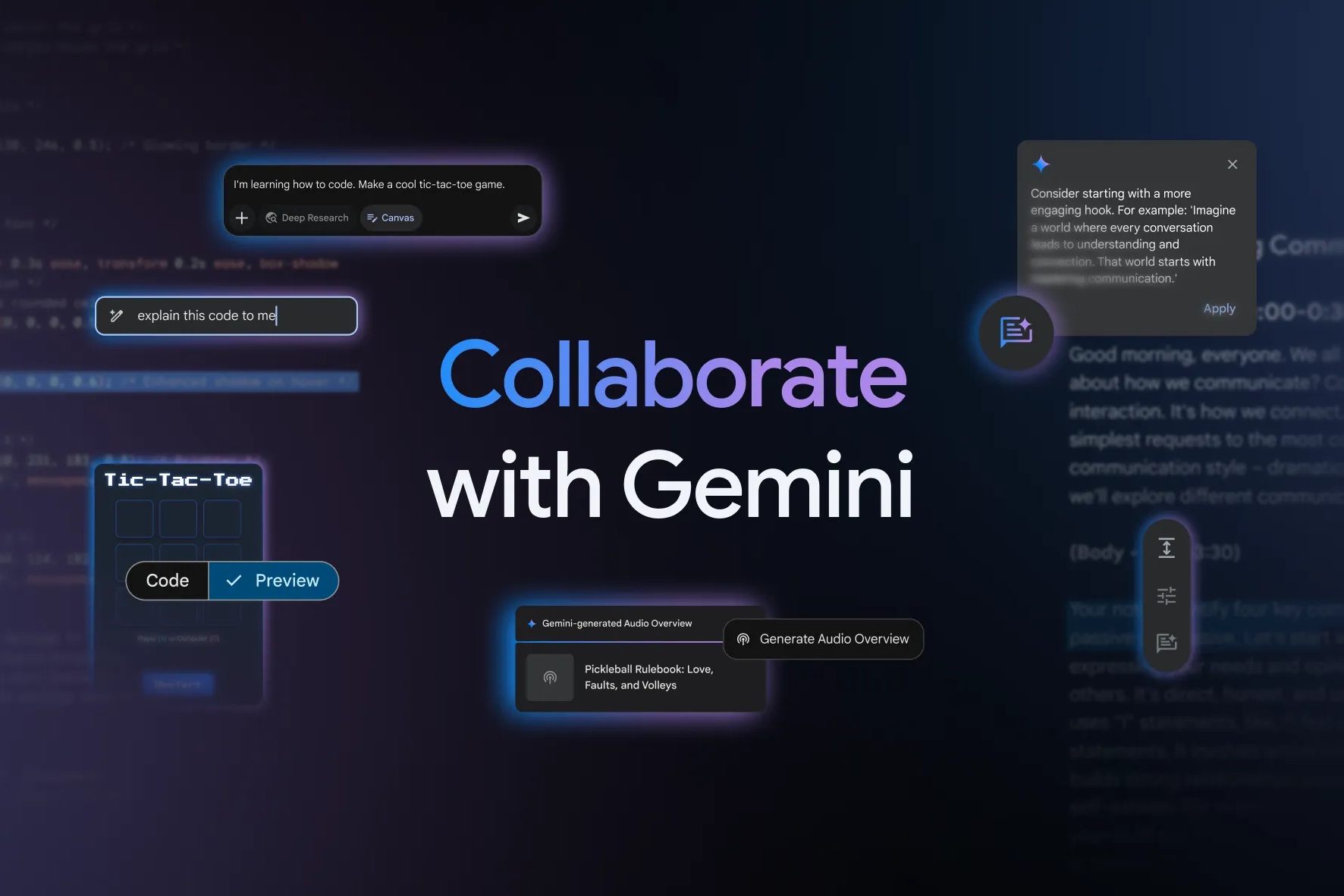 Gemini accoglie Canvas e Audio Overview, nuovi strumenti già in rollout per tutti